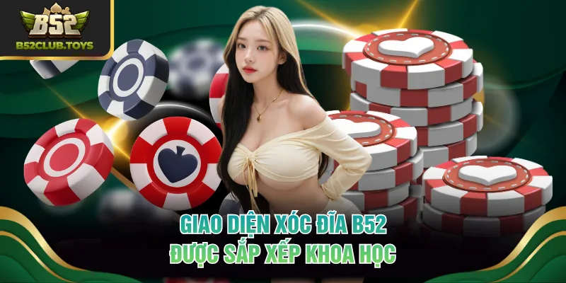 Giao diện Xóc Đĩa B52 được sắp xếp khoa học