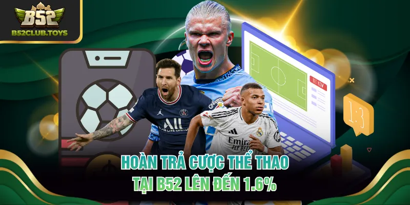 Hoàn trả cược thể thao tại B52 lên đến 1.6%